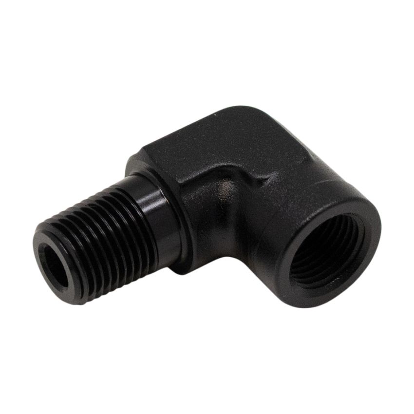 DeatschWerks 90-Degree 1/8in NPT Male to Female 1/8in NPT - Anodized Matte Black