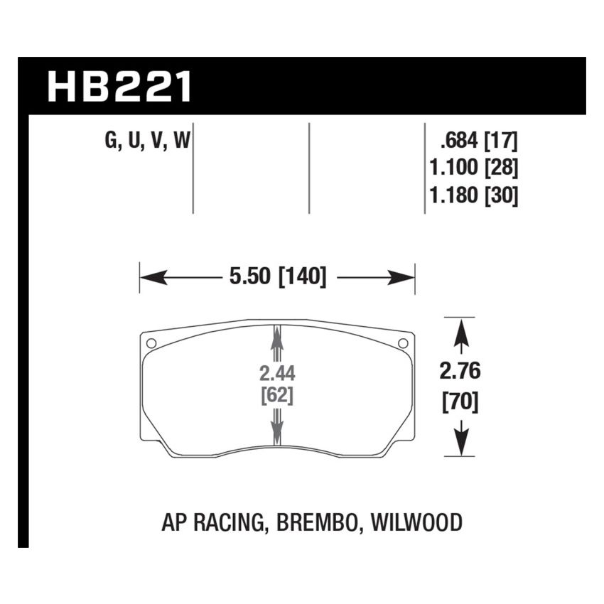 Hawk Performance HB221U.787 DTC-70 Disc Brake Pad