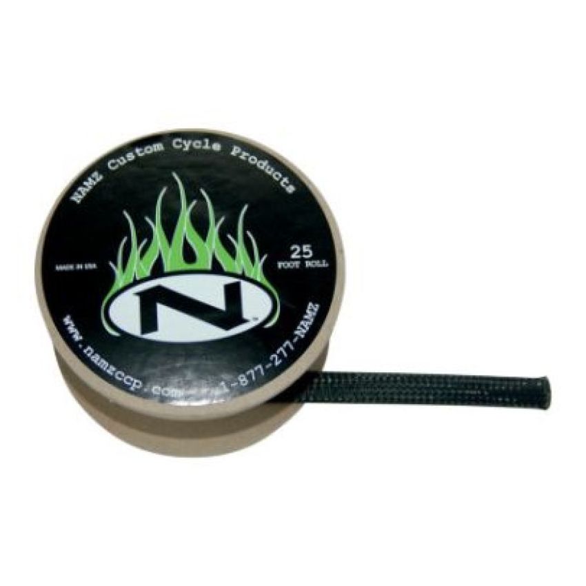 NAMZ NBFS-2503 Braided Flex Sleeving 25ft. Spool (3/8in. ID) - Black