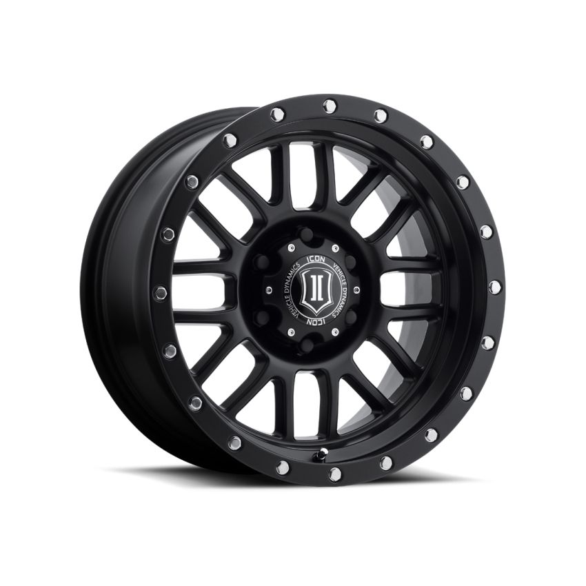 ICON 1217858347SB Alpha 17x8.5 6x5.5 0mm Offset 4.75in BS 106.1mm Bore Satin Black Wheel