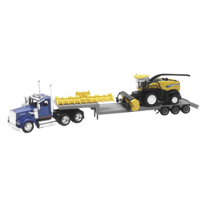 New Ray Toys 16133 Kenworth Lowboy with New Holland Harvester FR920/ Scale - 1:43