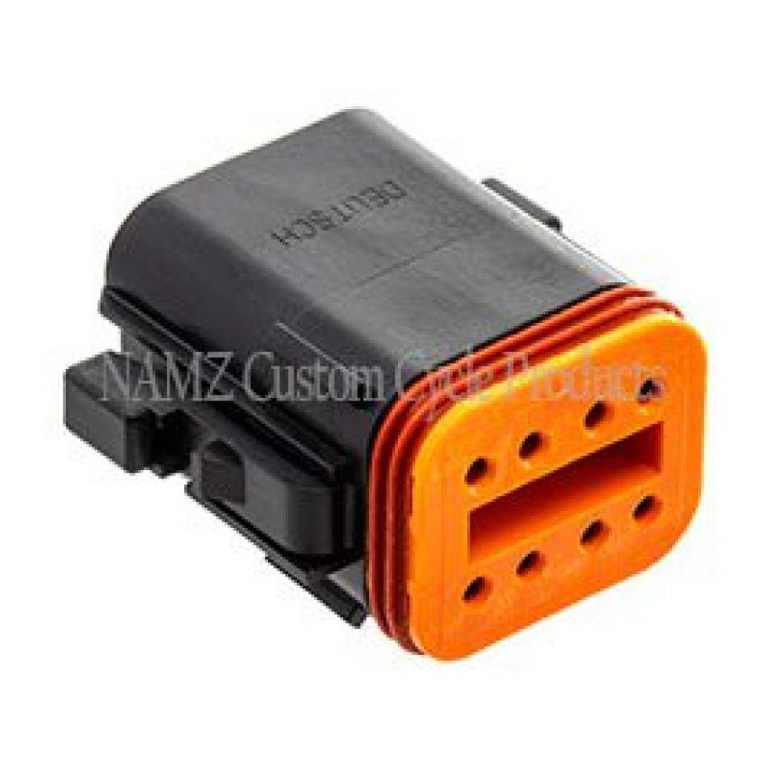 NAMZ DP-8B Deutsch DT Series 8-Wire Plug & Wedgelock - Black (Repl. HD 72118-94BK)