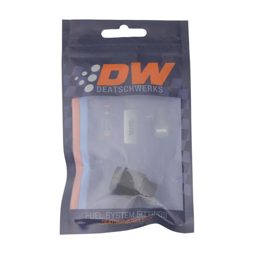 DeatschWerks 6AN ORB Male to M12 X 1.5 Metric Female (Incl O-Ring) - Anodized Matte Black