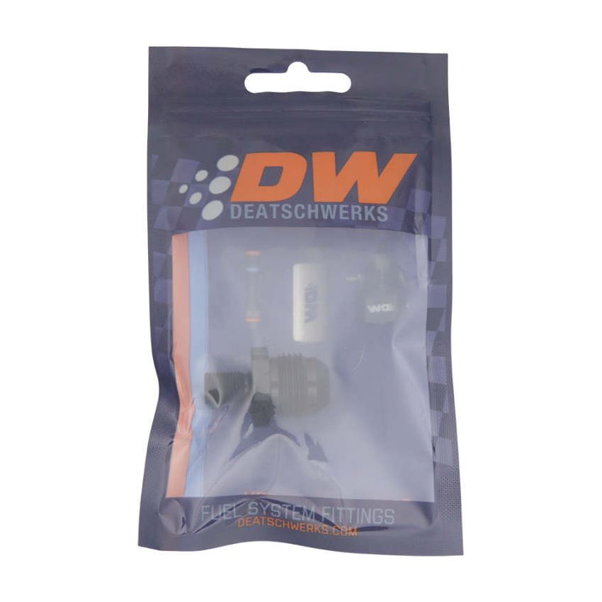 DeatschWerks 8AN Male Flare to M10 X 1.0 Male Metric - Anodized Matte Black