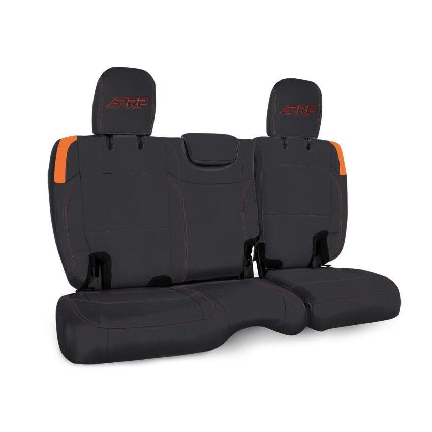 PRP Seats B041-07 PRP Jeep Wrangler JL Rear Bench Covers - 2 door - Black/Orange