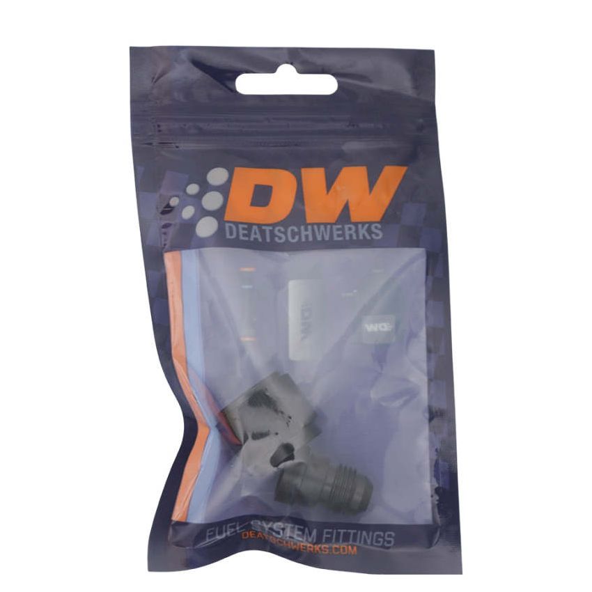 DeatschWerks 8AN Female Flare to 6AN Male Flare Reducer - Anodized Matte Black