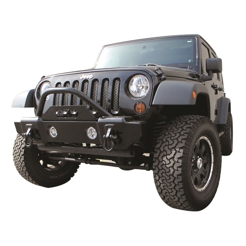 Rampage 88509 2007-2018 Jeep Wrangler(JK) Recovery Bumper Stubby Front - Black