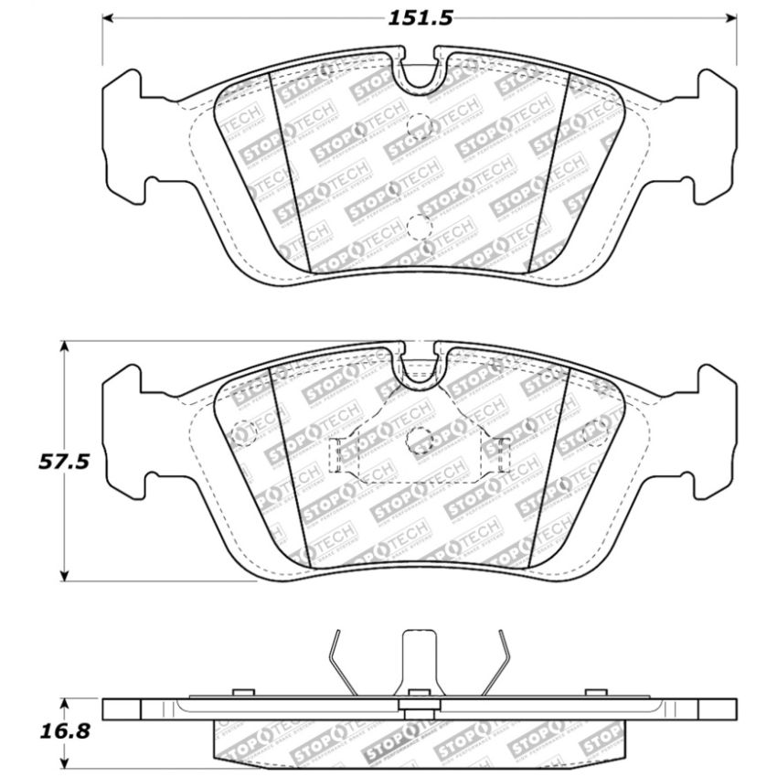 StopTech 96-02 BMW Z3 / 03-08 Z4 / 97-00 323 / 10/90-99 325/328 (E30/E36) Front Brake Pads