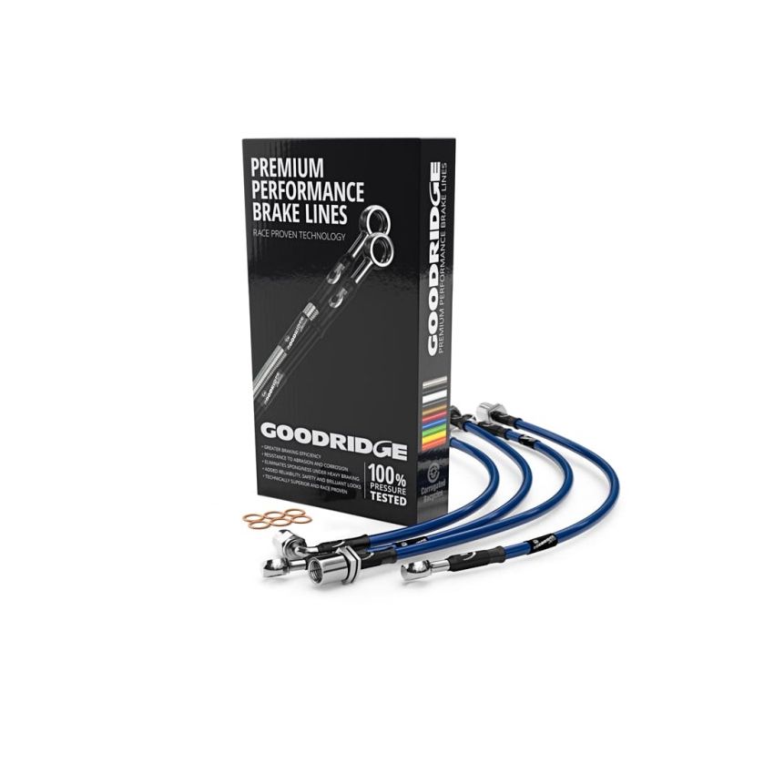 Goodridge 24229-EB 14-18 Subaru Forester 2.5L Stainless Steel Brake Lines - Electric Blue