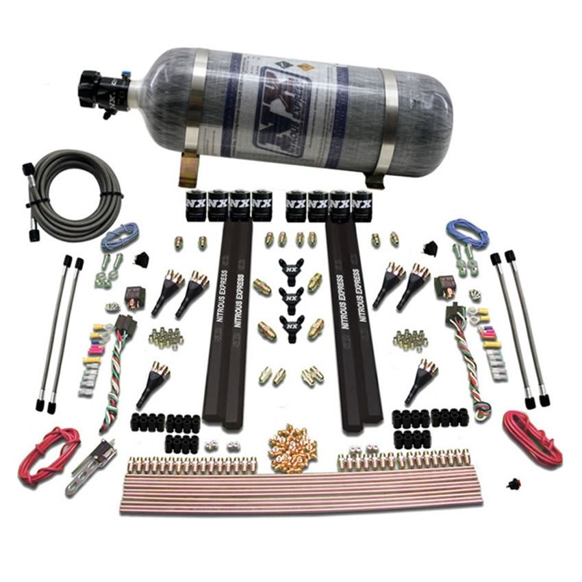 Nitrous Express 90096-12 6-CYL. SX2 DUAL STAGE NOZZLE SYSTEM W/ 12LB BOTTLE