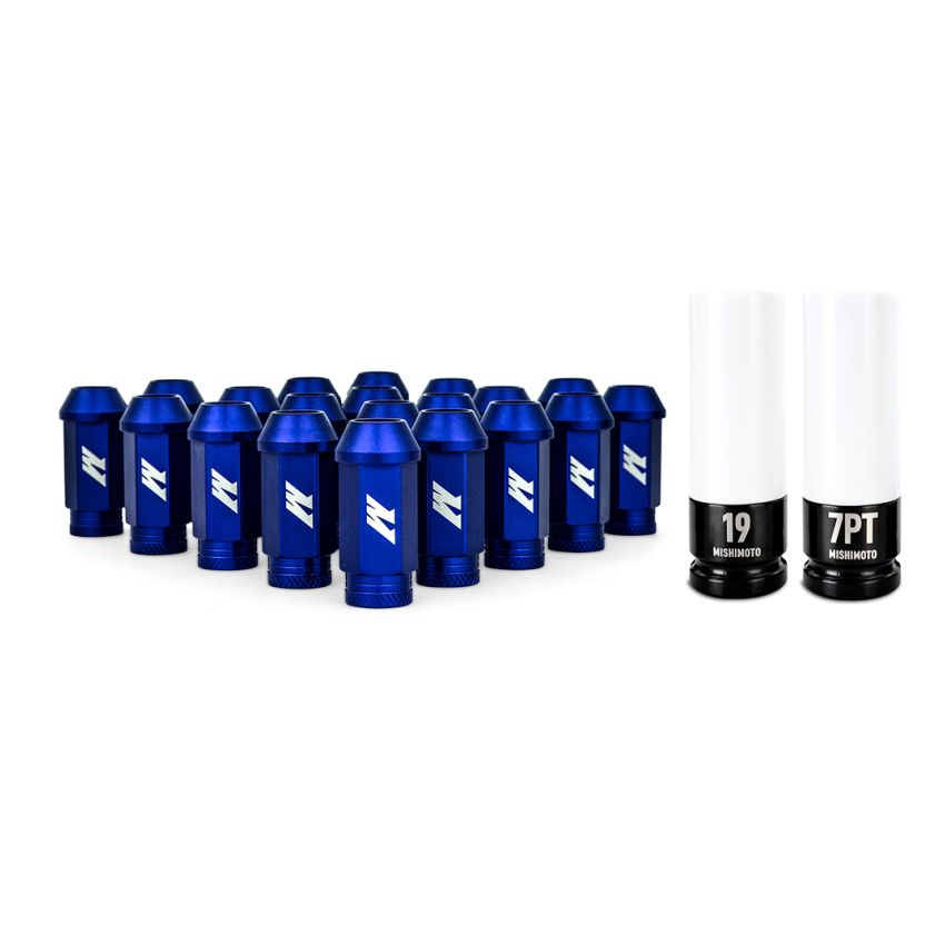 Mishimoto MMLG-125-20LBL Aluminum Locking Lug Nuts M12x1.25 20pc Set Blue