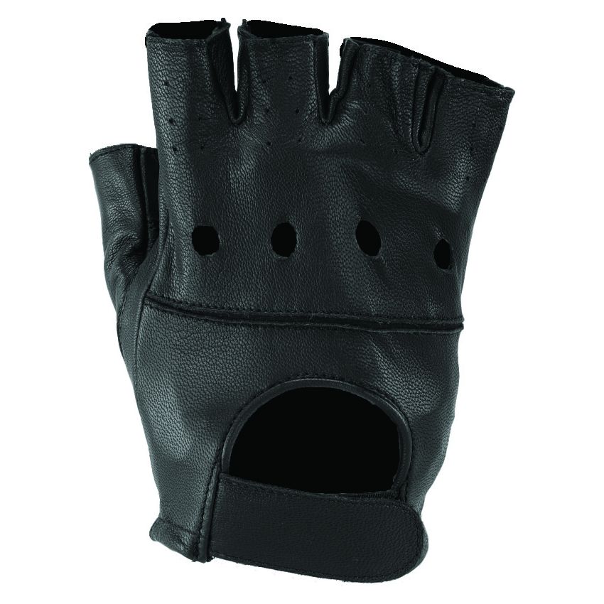 Kuryakyn 094457 Leather By River Road Hollister Shorty Gloves Black - XL
