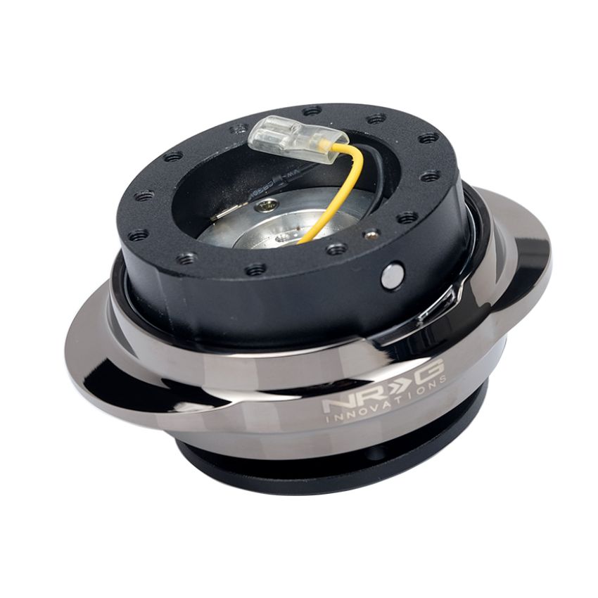 NRG SRK-220BKC Quick Release Kit - Black Body/ Black Chrome Oval Ring