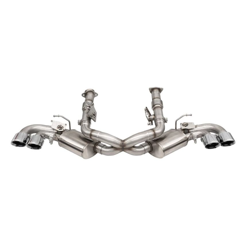 CORSA Performance 21103 Corsa 20-24 Corvette C8 3in Valved Cat-Back 4.5in Pol Quad Tips Fits Factory Perf Exhaust DeletesAFM
