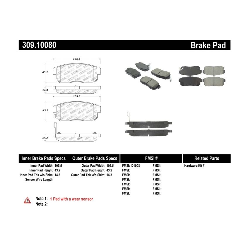 StopTech Performance 04-07 RX-8 Rear Pads
