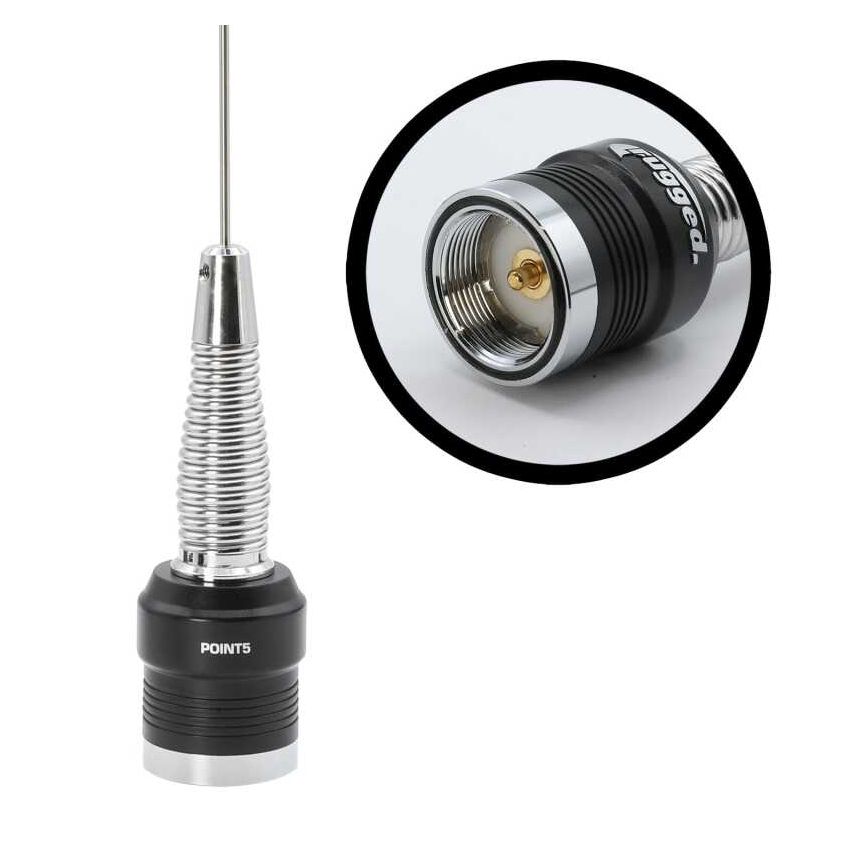 Rugged Radios POINT5 GMRS and UHF No Ground Plane NGP Tuned Whip Antenna