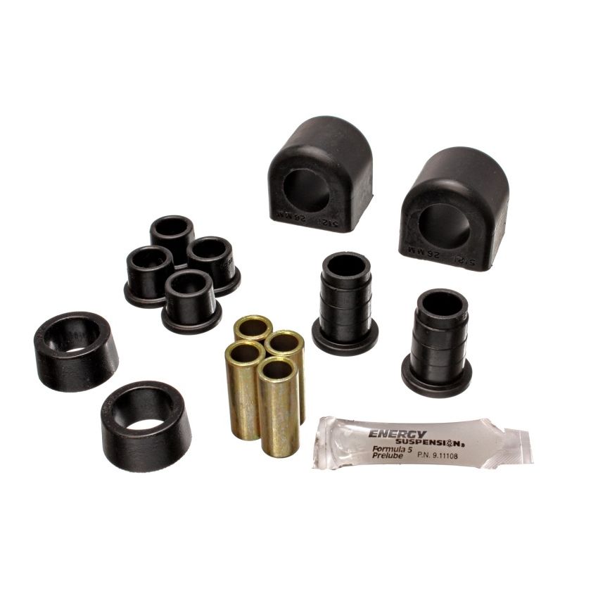 Energy Suspension 3.5139G 84-87 Chevrolet Corvette Black 26mm Front Sway Bar Bushing Set (End Links Inc)