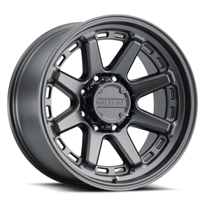 Raceline 947B Scout 18x9in / 8x170 BP / 18mm Offset / 125.2mm Bore - Satin Black Wheel