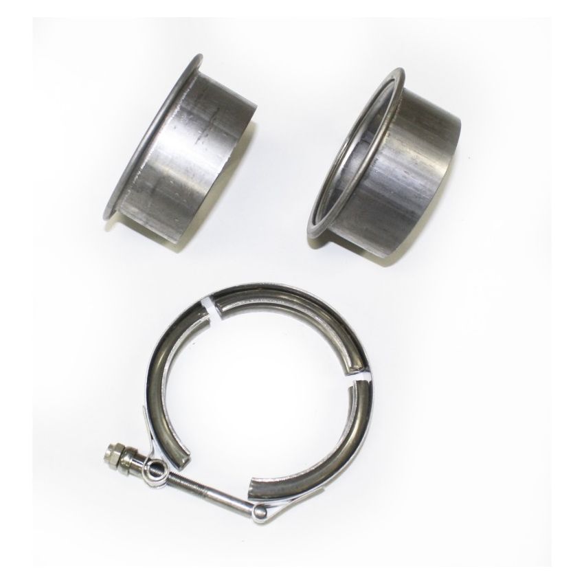 JBA 3in Stainless Steel V-Band Clamp & Flanges