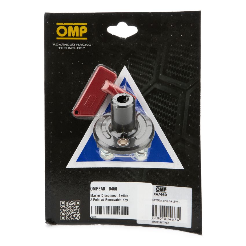 OMP RACING, INC. OMPEA0-0460 Master Disconnect Switch 2 Pole w/ Removable Key