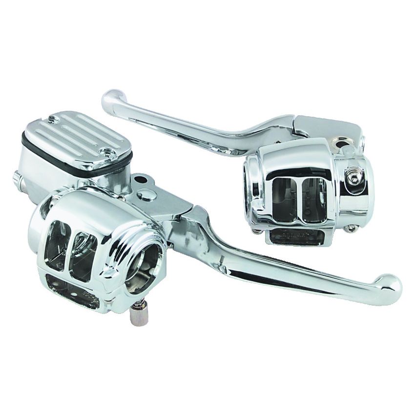 Bikers Choice 488731 96-06 Big Twin 96-03XL With 11/16 Bore Master Cylinder Chrome Handlebar Control Kit