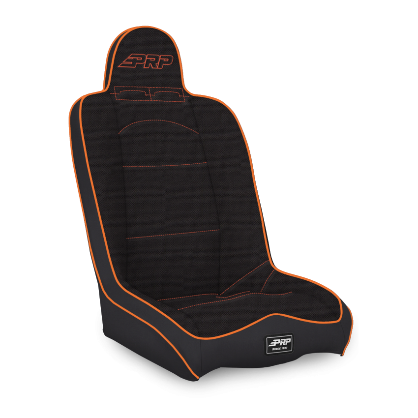 PRP Seats A140110-50-207 PRP Daily Driver High Back Suspension Seat- Black/Orange Tweed