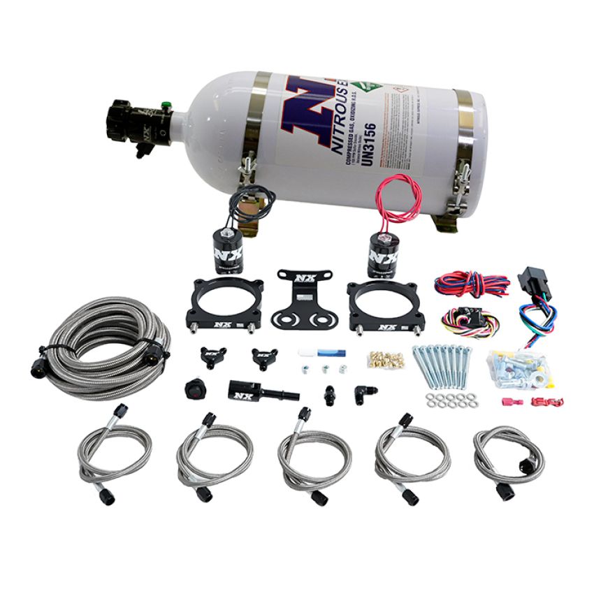Nitrous Express 20964-10 2024+ Ford Mustang 5.0L Dual Throttle Body Plate System w/10lb Bottle