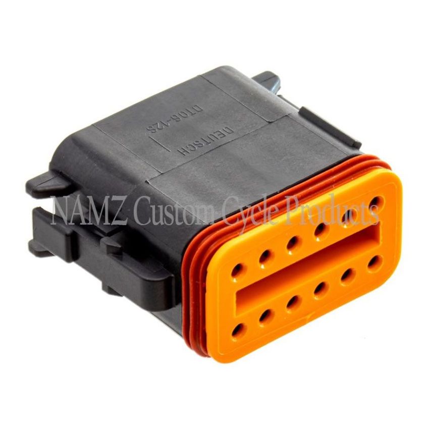 NAMZ DP-12B Deutsch DT Series 12-Wire Plug & Wedgelock - Black (HD 72119-94BK)