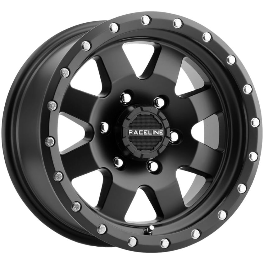 Raceline 935B Defender 16x8in / 5x139.7 BP / 0mm Offset / 107.95mm Bore - Satin Black Wheel