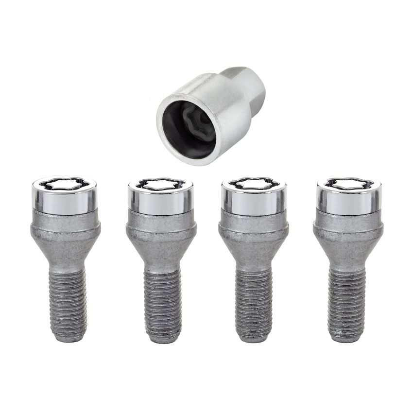 McGard Wheel Lock Bolt Set - 4pk. (Cone Seat) M12X1.5 / 17mm Hex / 25.5mm Shank Length - Chrome