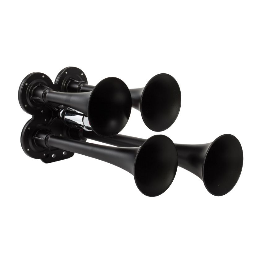 Kleinn Air Horns 141-1 Kleinn Black Quad Horn/ 12.5In/10In/7.5In/6In - XCR2.0 Coated Zinc Alloy