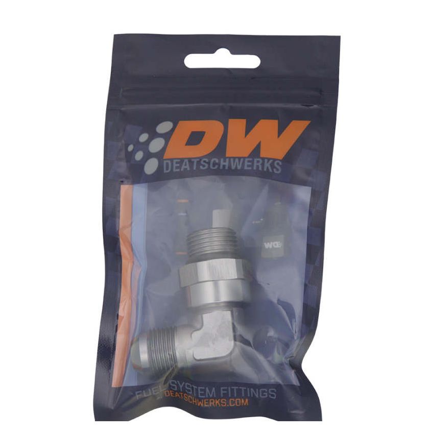 DeatschWerks 10AN ORB Male Swivel to 10AN Male Flare 90-Degree Fitting - Anodized Titanium