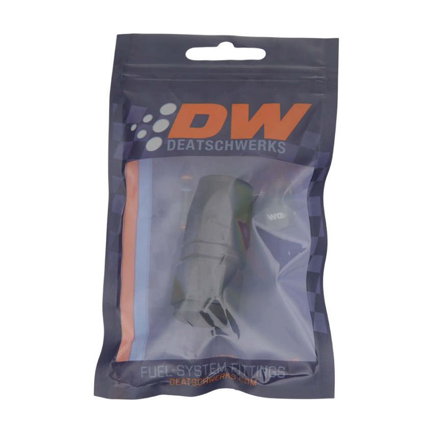 DeatschWerks 8AN Female Swivel Straight Hose End CPE - Anodized Matte Black
