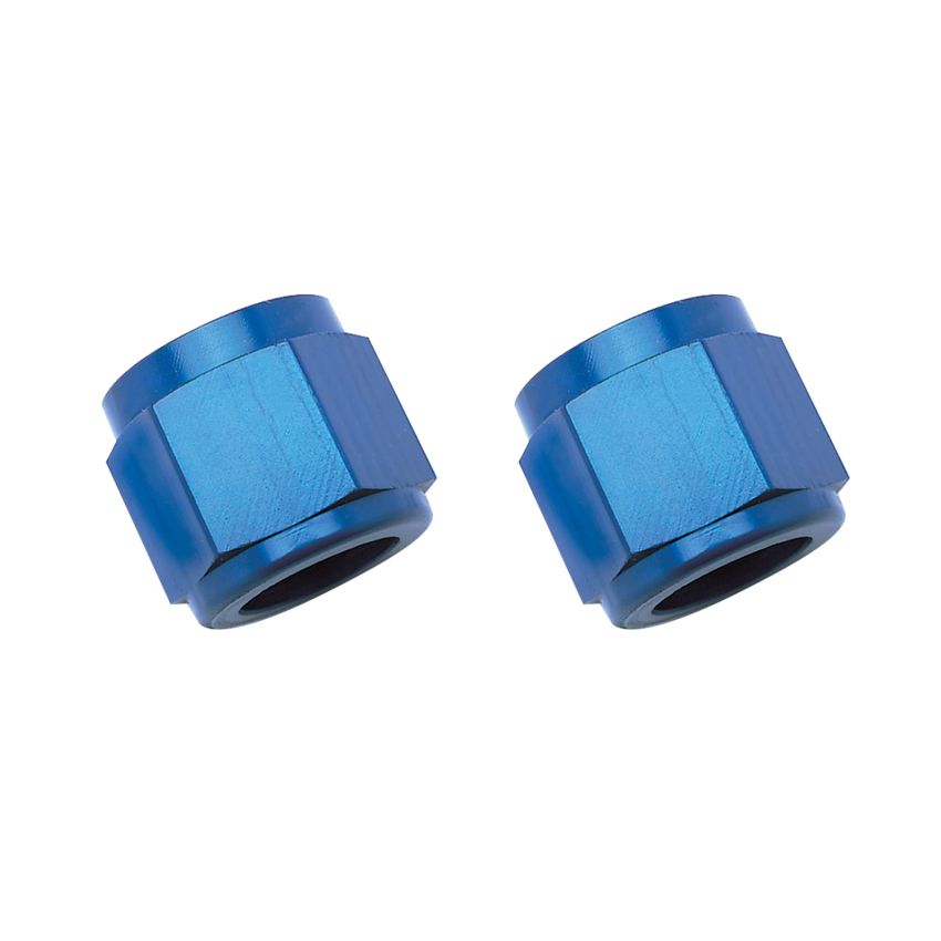 Russell Performance -6 AN Tube Nuts 3/8in dia. (Blue) (2 pcs.)