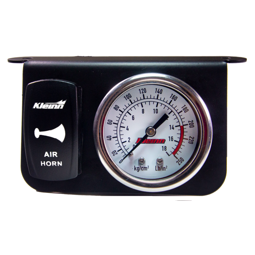 Kleinn Air Horns 1303W Kleinn Panel Mounted 160 PSI Gauge w/ an Illuminated WHITE Momentary Rocker Switch
