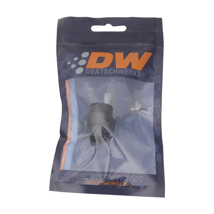 DeatschWerks 8AN ORB to S387 Pre-Filter Sock Adapter - Anodized Matte Black
