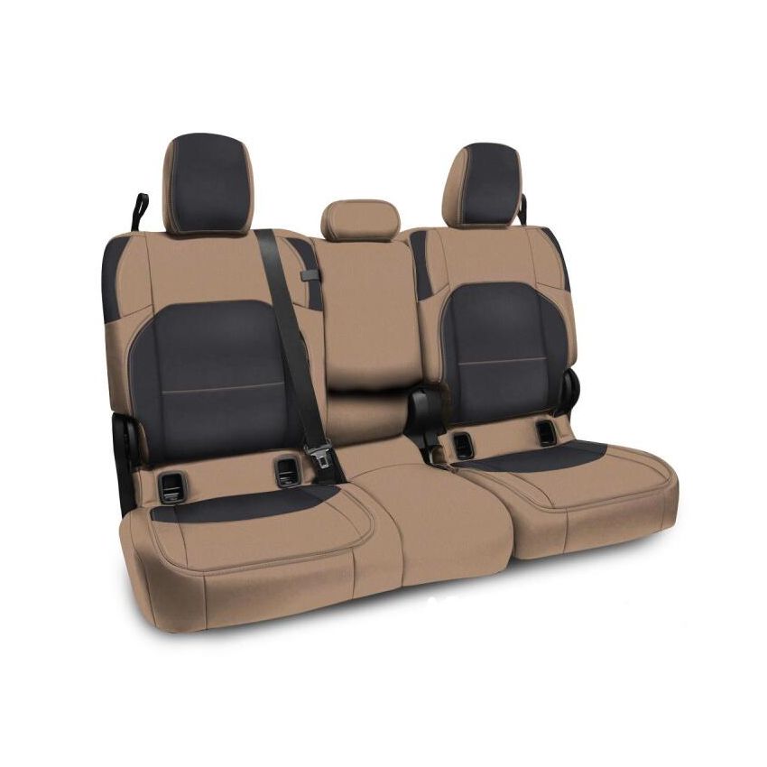 PRP 2020+ Jeep Gladiator JT Rear Bench Cover with Leather Interior - Black/Tan