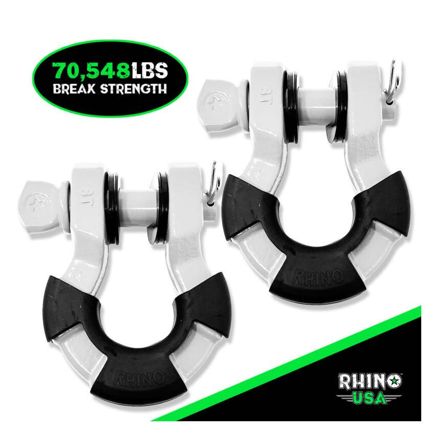 Rhino USA SUPERSHACK-WHT 8T Super Shackle 2-Pack (White)