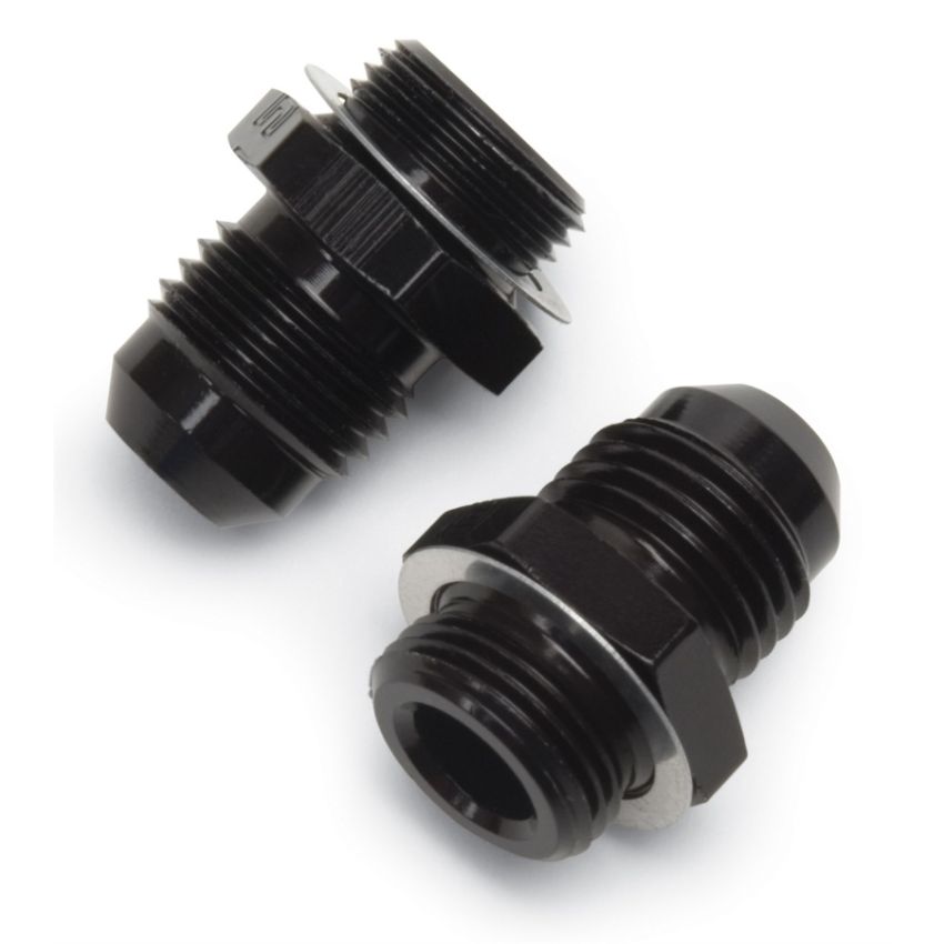 Russell Performance -6 AN Carb Adapter Fittings (2 pcs.) Black