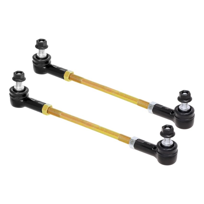 RockJock Adjustable Sway Bar End Link Kit 10 1/2in Long Rods w/ Sealed Rod Ends and Jam Nuts pair