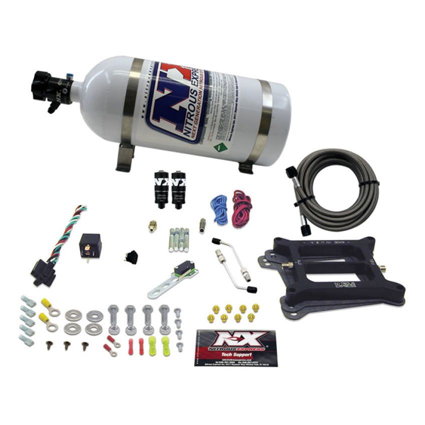 Nitrous Express 4150 Hitman Plus 4-BBL Nitrous Kit (50-200HP) w/10lb Bottle