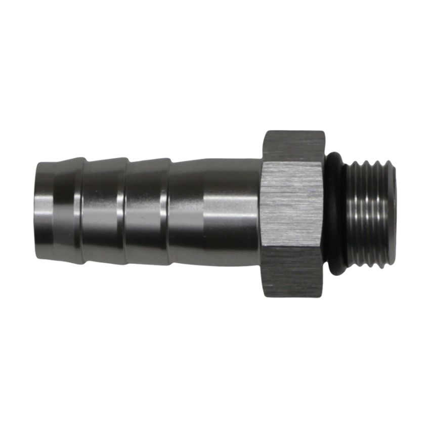 DeatschWerks 6AN ORB Male to 1/2in Male Triple Barb Fitting (Incl O-Ring) - Anodized DW Titanium