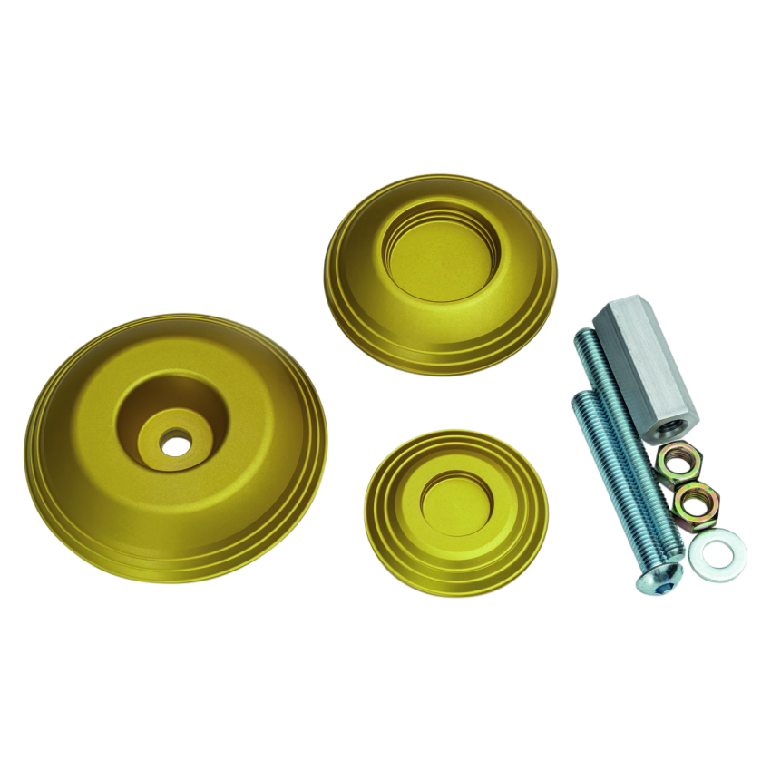 Kuryakyn 3802 Lodestar Rear Axle Sliders-BMW-Gold