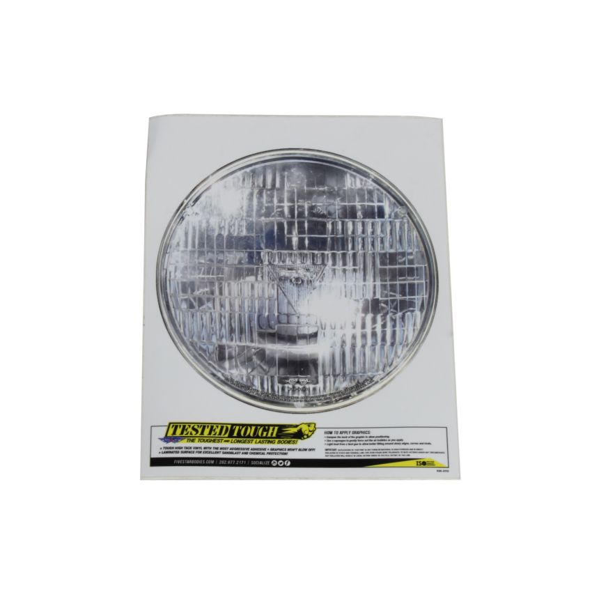 FIVESTAR FIVH00-411S Univer. Headlight Decal 7.25in Diameter
