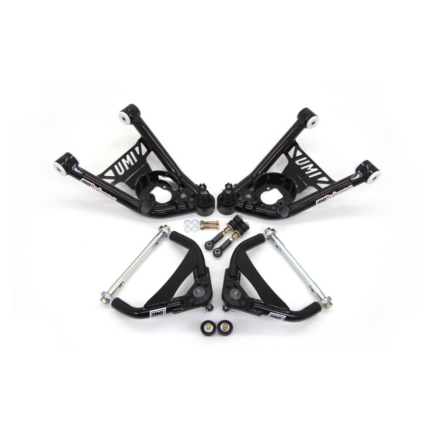 UMI Performance 403256-3-B 64-72 GM A-Body Tubular Upper & Lower Front A-Arm Kit- Delrin Bushings