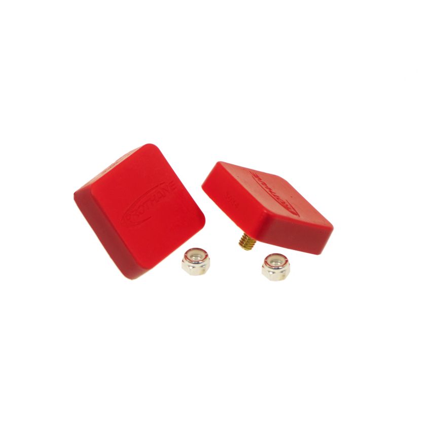 Prothane Universal Bump Stop 5/8X2X2 Sqr w/ Ctr Stud - Red