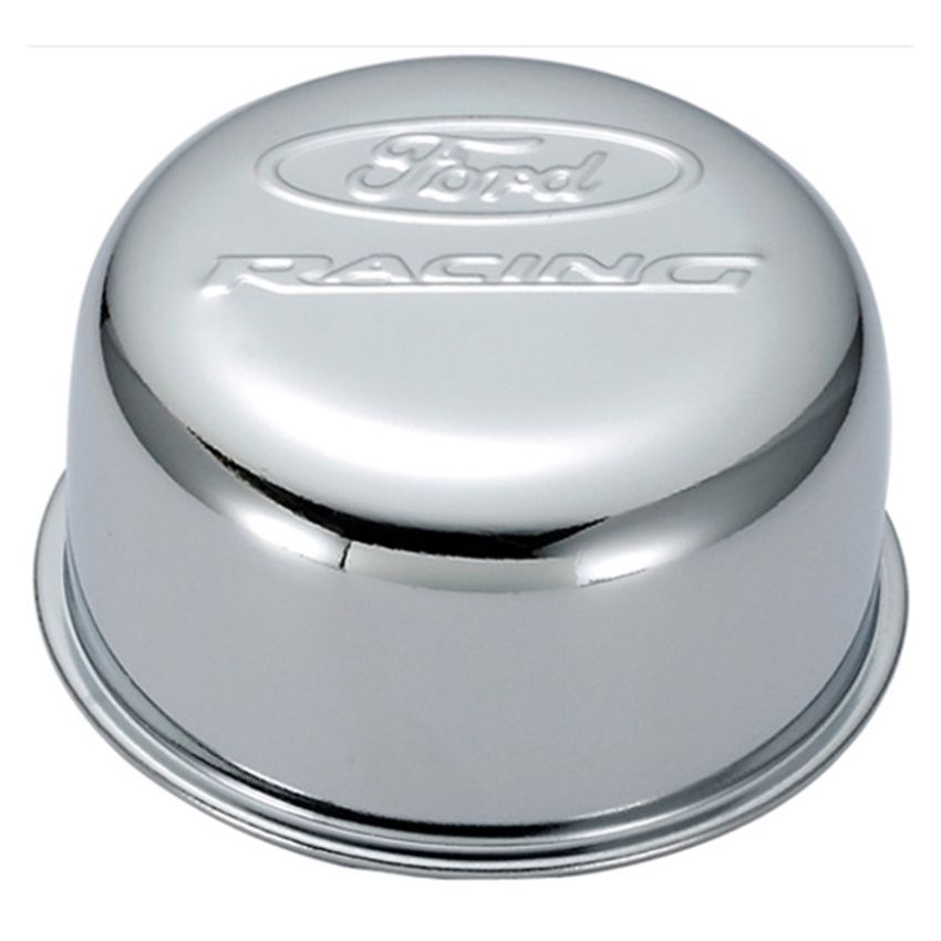 FORD FRD302-200 Chrome Steel Breather W/Ford Racing Logo