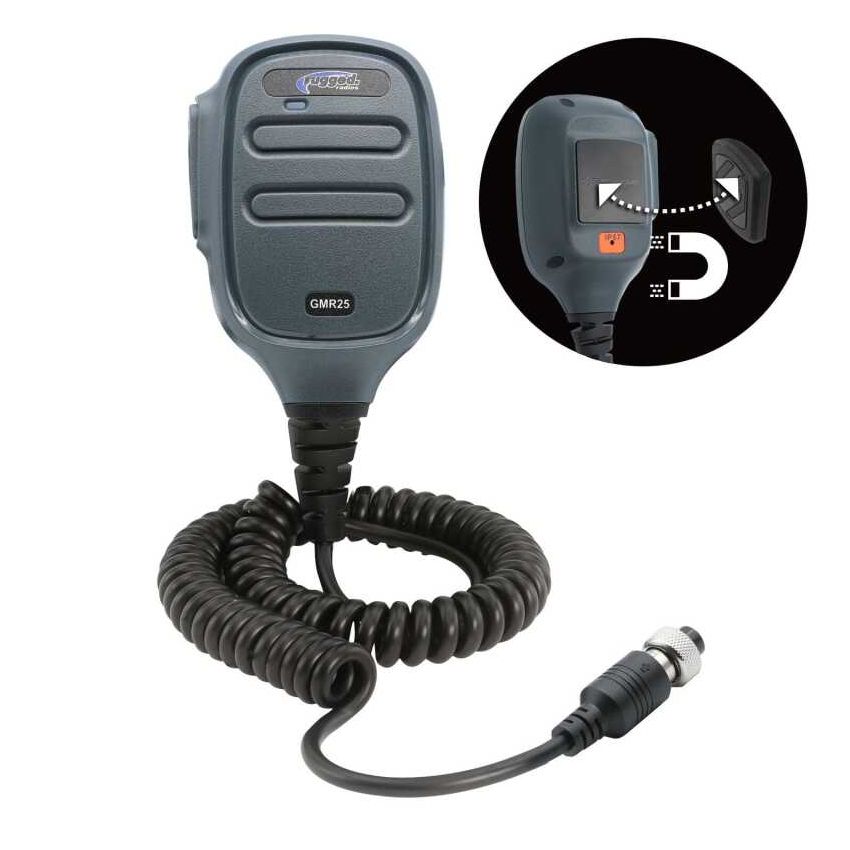 Rugged Radios HM-GMR25 Hand Mic for GMR25 Mobile Radio with Scosche MagicMount