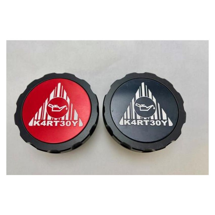 Kartboy Oil Cap V2 - Anodized Aluminum Center w/ Laser Engraved Kartboy Nuke Logo