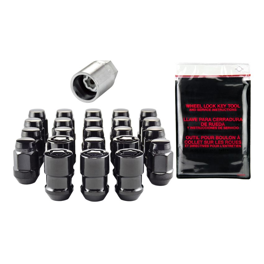 McGard (84563BK 1/2-20 MCG 23-PC JEEP WRANGLER INSTALL KIT, BULGE, BLACK (3/4 HEX)-OAL 1.45
